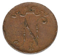 5 pennia 1901 Mikołaj II Romanow Finlandia okupacja rosyjska Helsinki